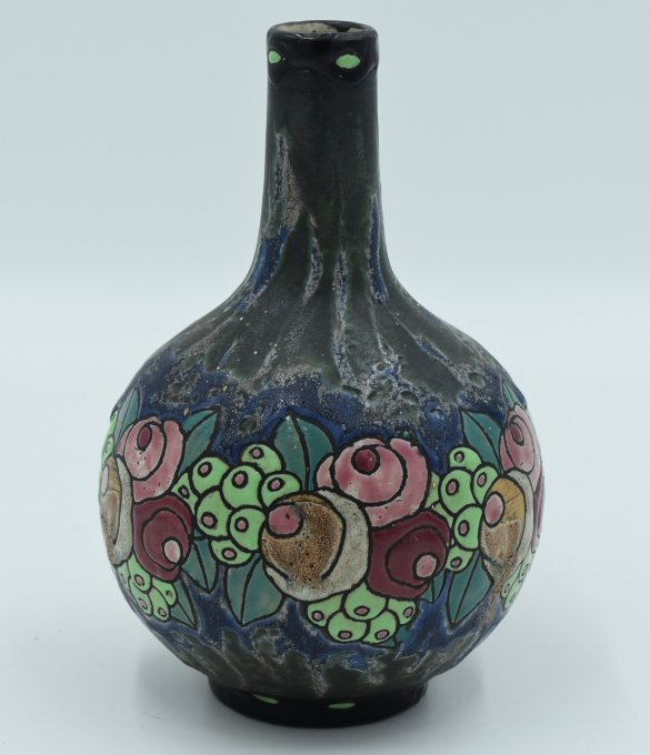 Charles Catteau vase boule haut col 