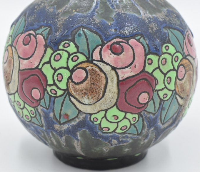 Charles Catteau vase boule haut col 