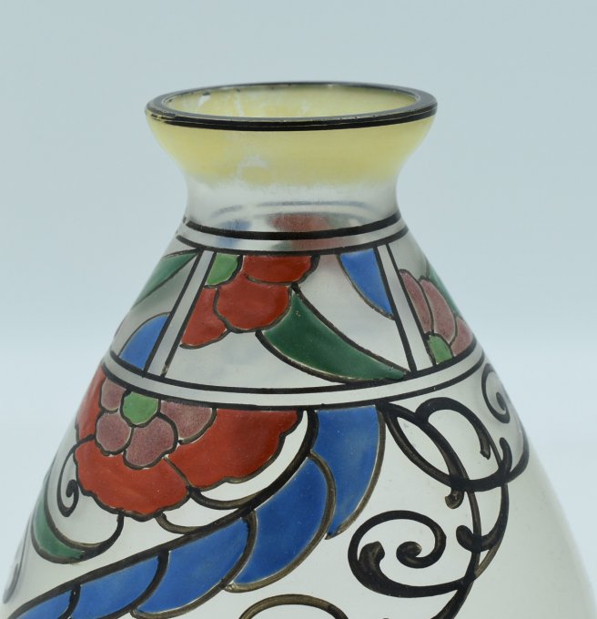 Joma – Vase Art Deco – Verre opalescent