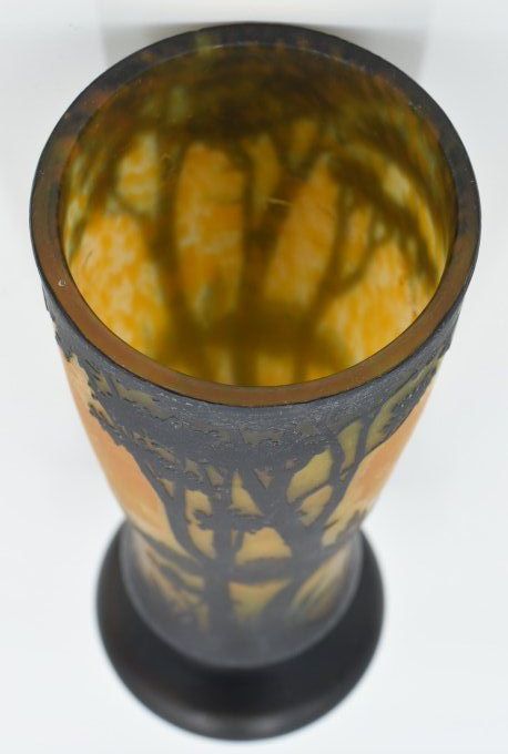 Daum – Vase paysage lacustre 