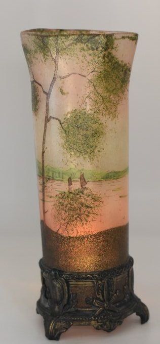 Legras – Vase cylindre sur pied