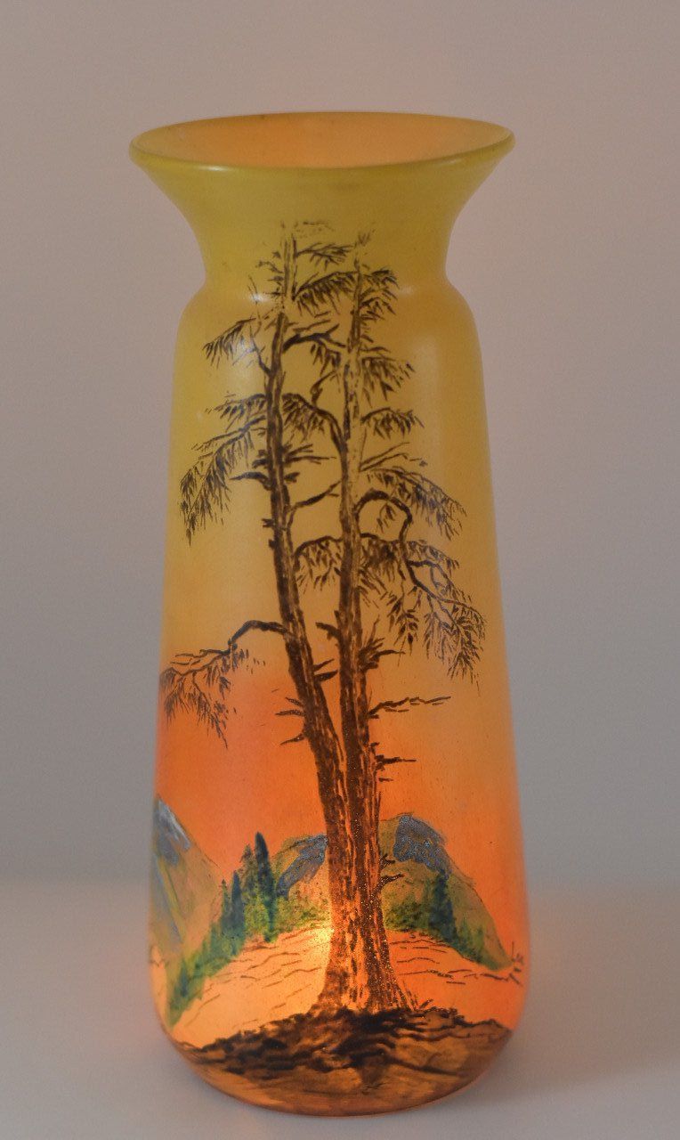 Legras –  Vase conique col évasé