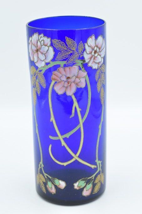 Legras – Vase Cylindre bleu