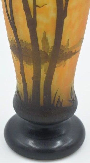 Daum – Vase paysage lacustre 