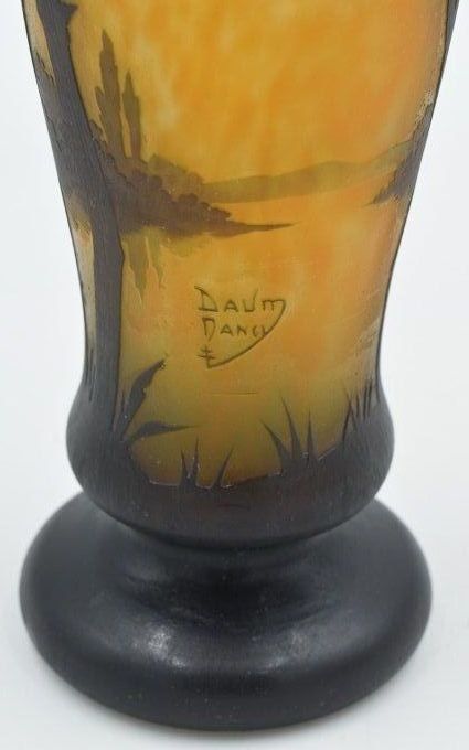 Daum – Vase paysage lacustre 