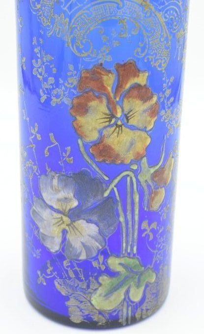Legras – Vase Cylindre décor pensées
