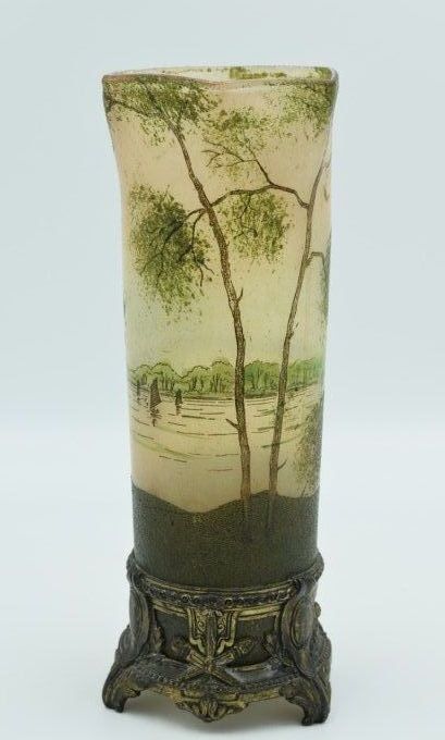 Legras – Vase cylindre sur pied