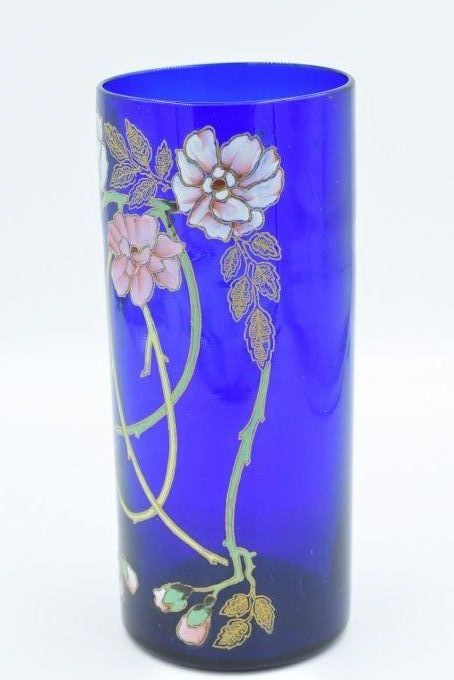 Legras – Vase Cylindre bleu